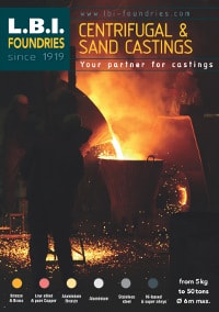 Front page LBI Foundries leaflet centrifugal and sand casting foundry