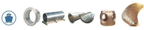 Shipbuilding centrifugal and sand castings Centrifugal and sand castings products for the ship building industry including flanged liner, bearing housing, propulsion shaft liner, rudder stock liner, hub, blade